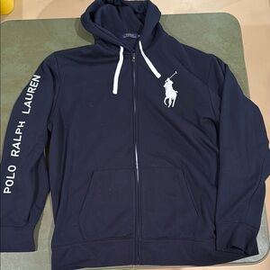 Polo Ralph Lauren Navy Hoodie with White Logo
